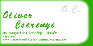 oliver cserenyi business card